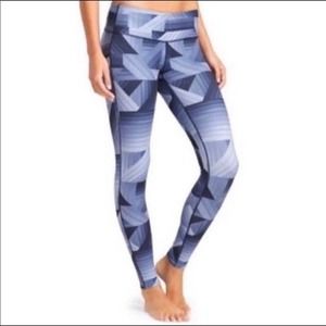 Athleta Leggings Womens Medium Blue Frost Chaturanga Geometric Athletic Yoga